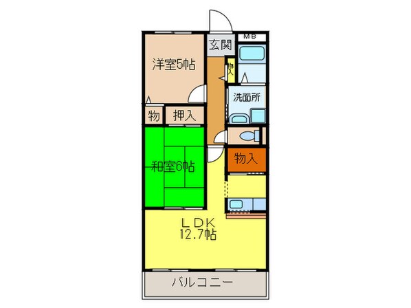 クレール東多田の物件間取画像